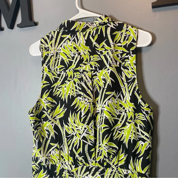 MICHAEL KORS Sleeveless Bamboo Knot Shirt Dress size 12 pear/black - Picture 11 of 12